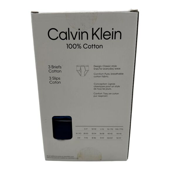 Men 3-Pack Calvin Klein CK Cotton Briefs Classic Fit Underwear Blue 2XL‎ - Picture 2 of 2